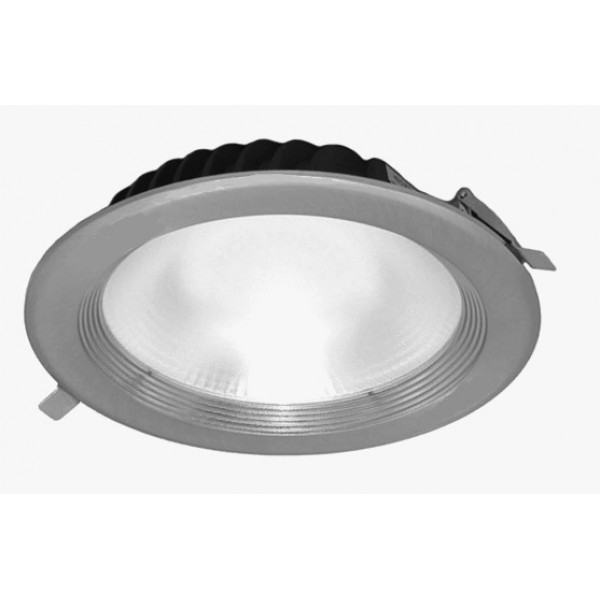 Downlight LED Redondo Gris Plata COB 25W, corte 195mm